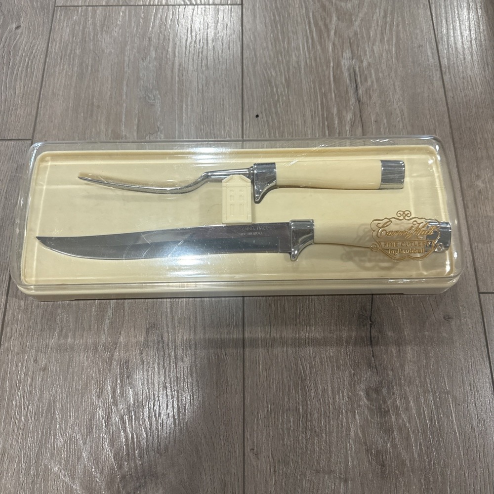 VINTAGE Carvel Hall Stainless‎ Steel Carving Set in Original Box NEW